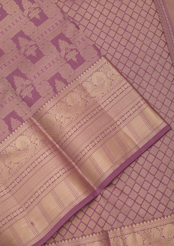Mauve Kanjivaram Pure Silk Saree
