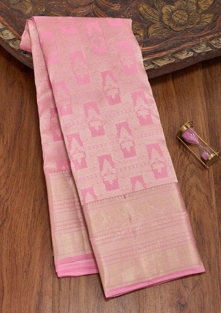 Pink Kanjivaram Pure Silk Saree