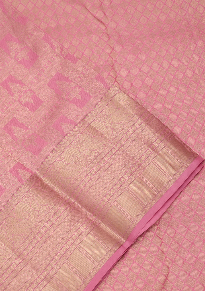 Pink Kanjivaram Pure Silk Saree