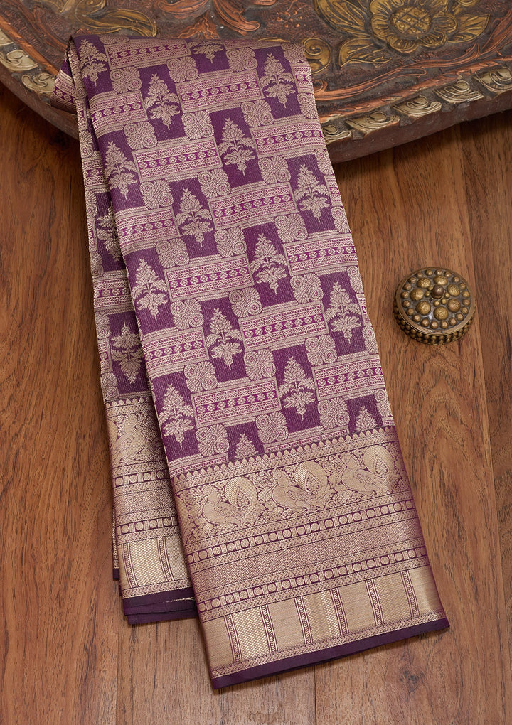 Purple Kanjivaram Pure Silk Saree