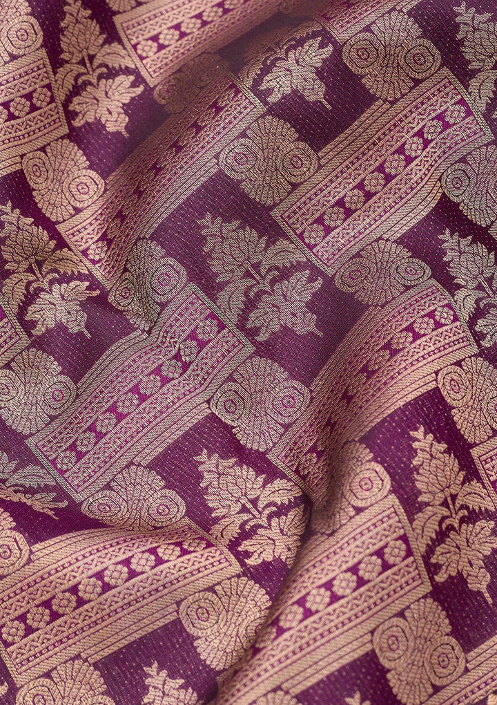 Purple Kanjivaram Pure Silk Saree