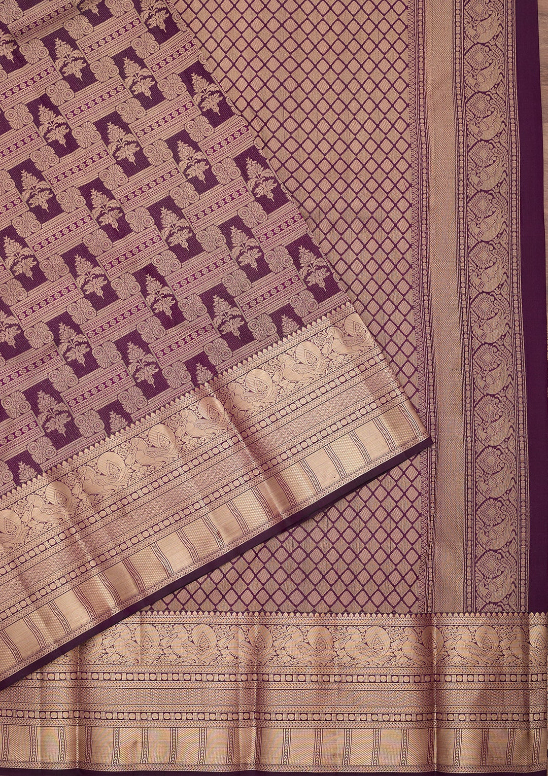 Purple Kanjivaram Pure Silk Saree