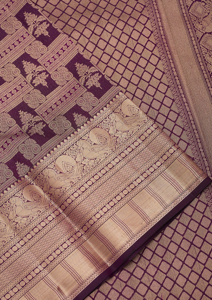 Purple Kanjivaram Pure Silk Saree