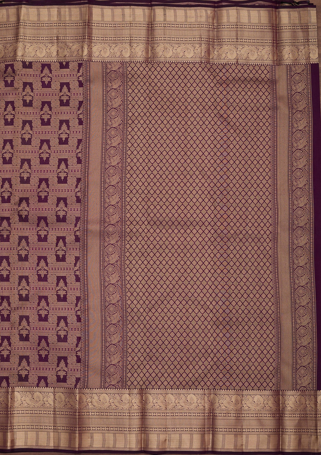 Purple Kanjivaram Pure Silk Saree
