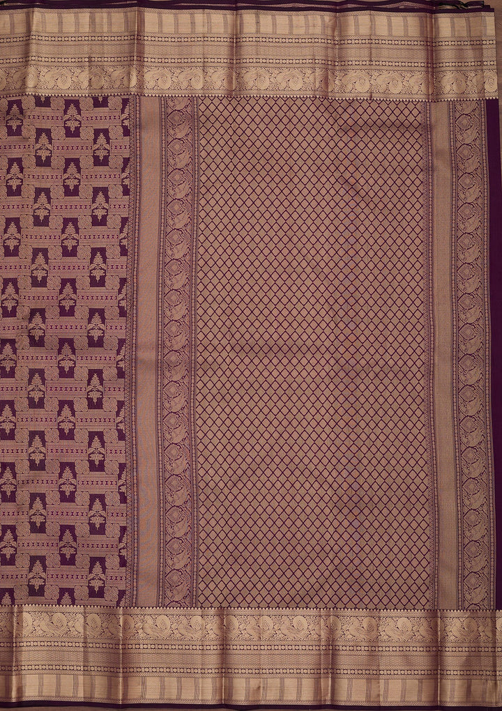Purple Kanjivaram Pure Silk Saree