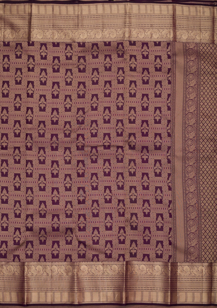 Purple Kanjivaram Pure Silk Saree