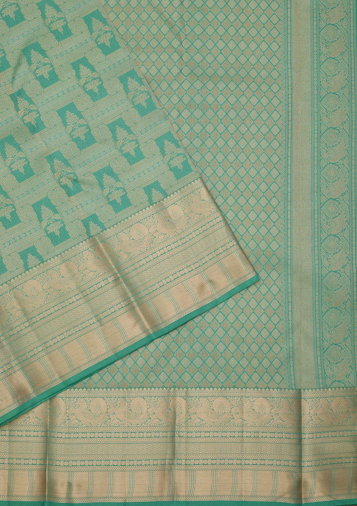Sea Green Kanjivaram Pure Silk Saree