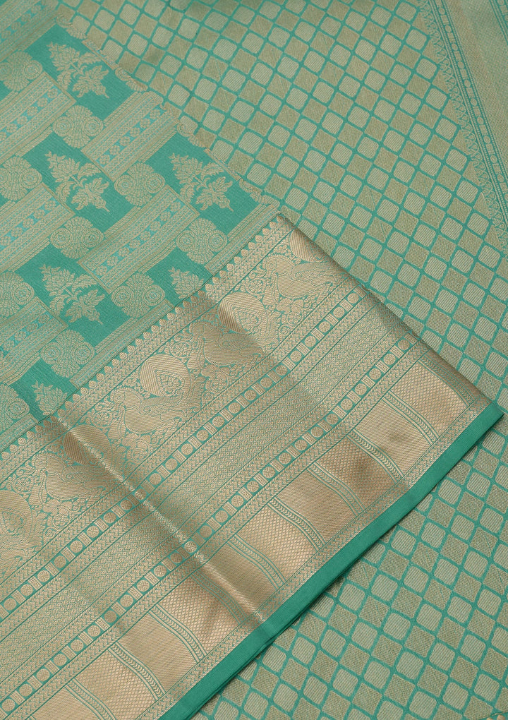 Sea Green Kanjivaram Pure Silk Saree