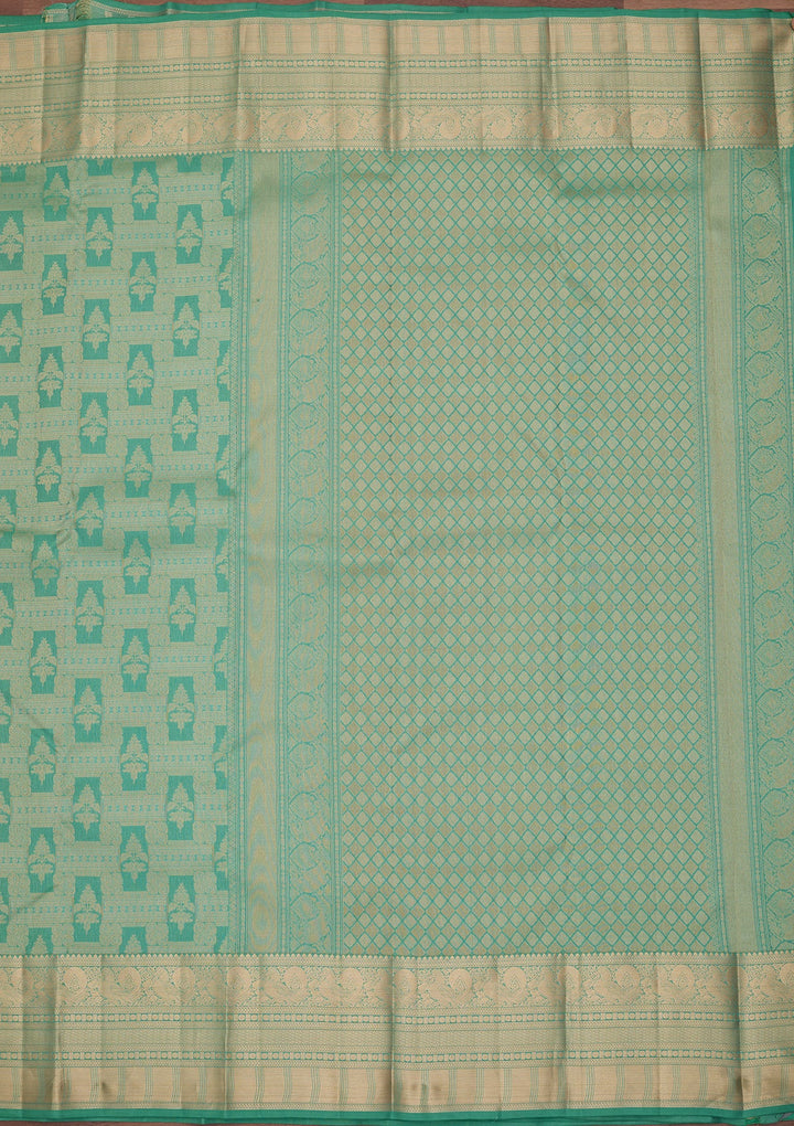Sea Green Kanjivaram Pure Silk Saree