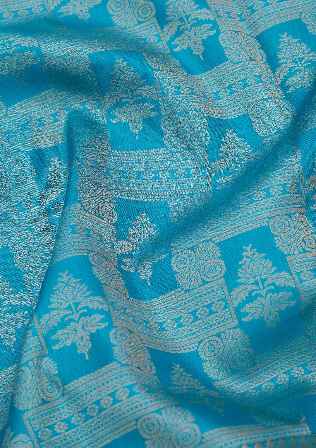 Turquoise Blue Kanjivaram Pure Silk Saree