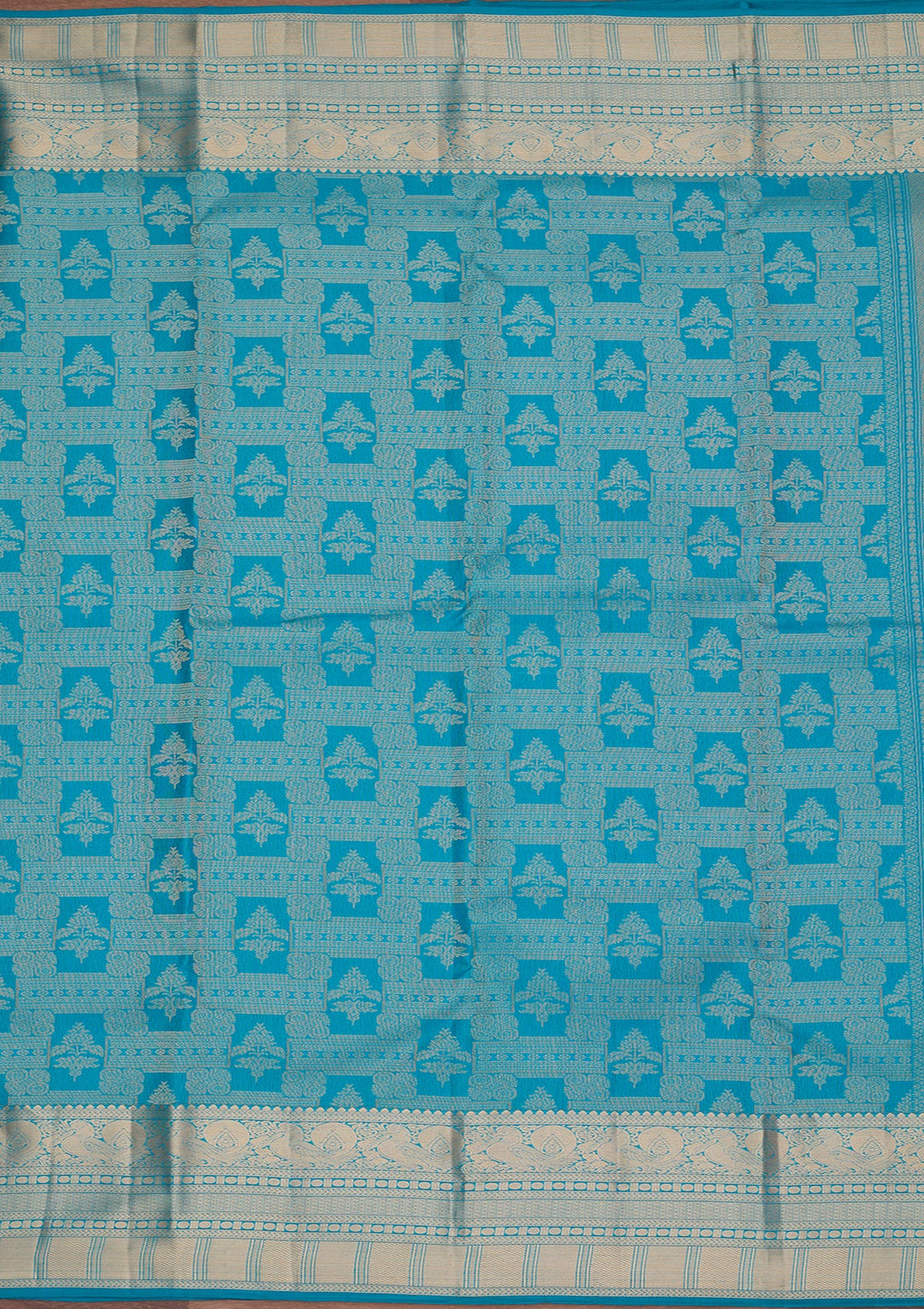 Turquoise Blue Kanjivaram Pure Silk Saree