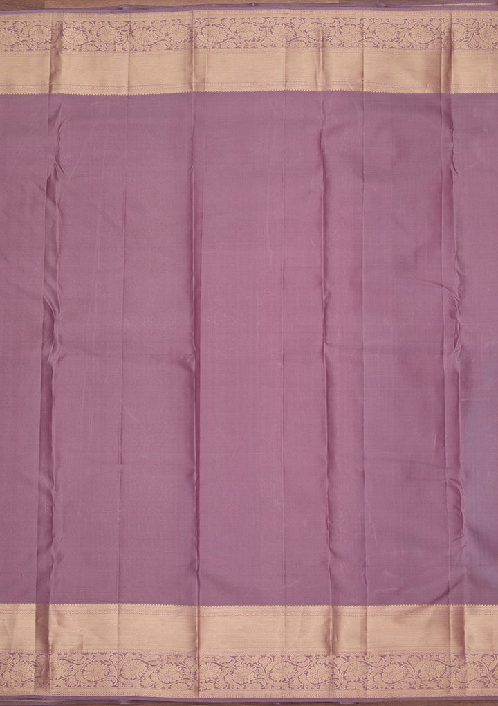 Lavender Kanjivaram Pure Silk Saree