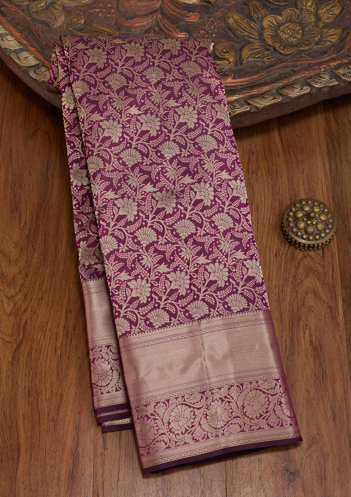 Purple Kanjivaram Pure Silk Saree