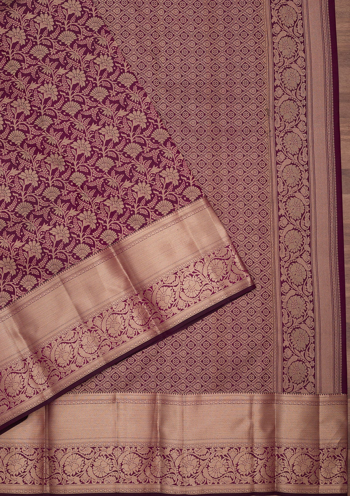 Purple Kanjivaram Pure Silk Saree