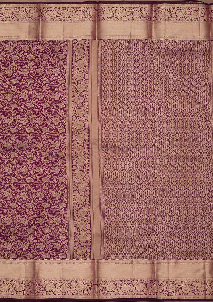 Purple Kanjivaram Pure Silk Saree