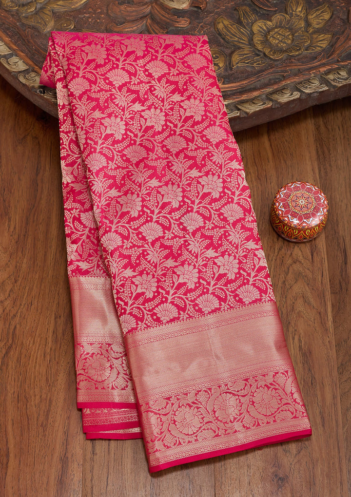 Rani Pink Kanjivaram Pure Silk Saree