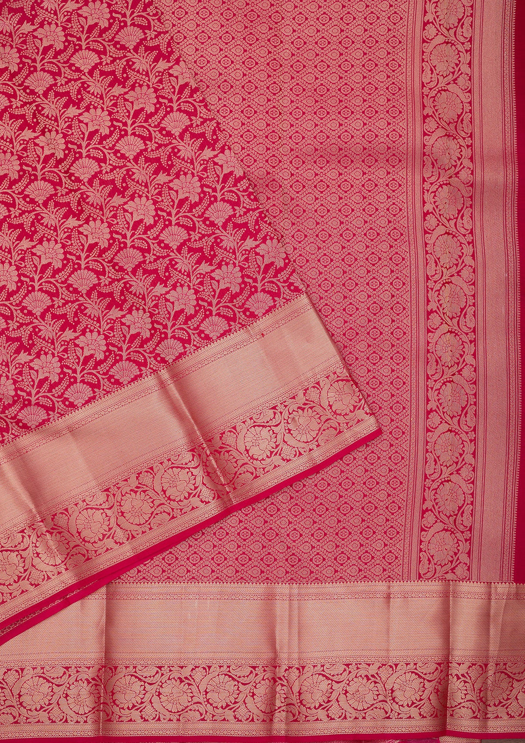 Rani Pink Kanjivaram Pure Silk Saree