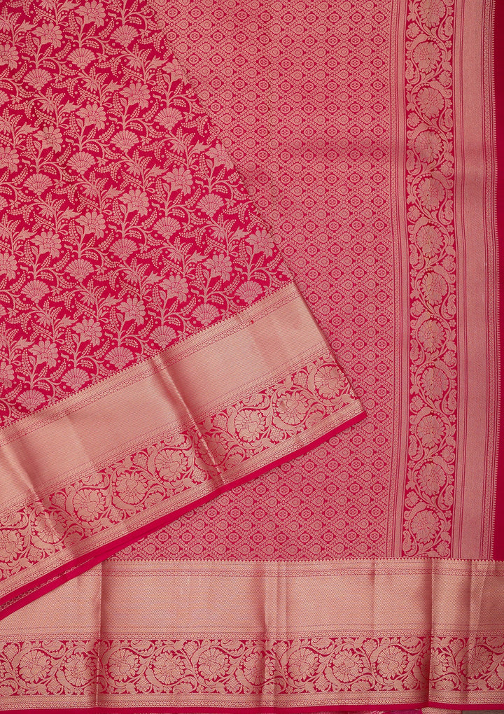 Rani Pink Kanjivaram Pure Silk Saree