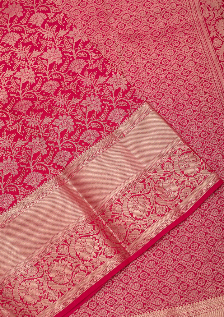 Rani Pink Kanjivaram Pure Silk Saree