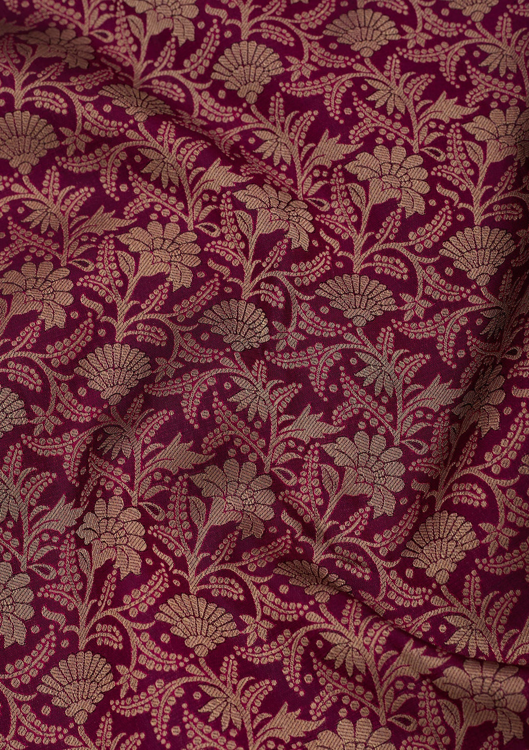 Wine Silk Jaal Saree With Matching Blouse Piece
