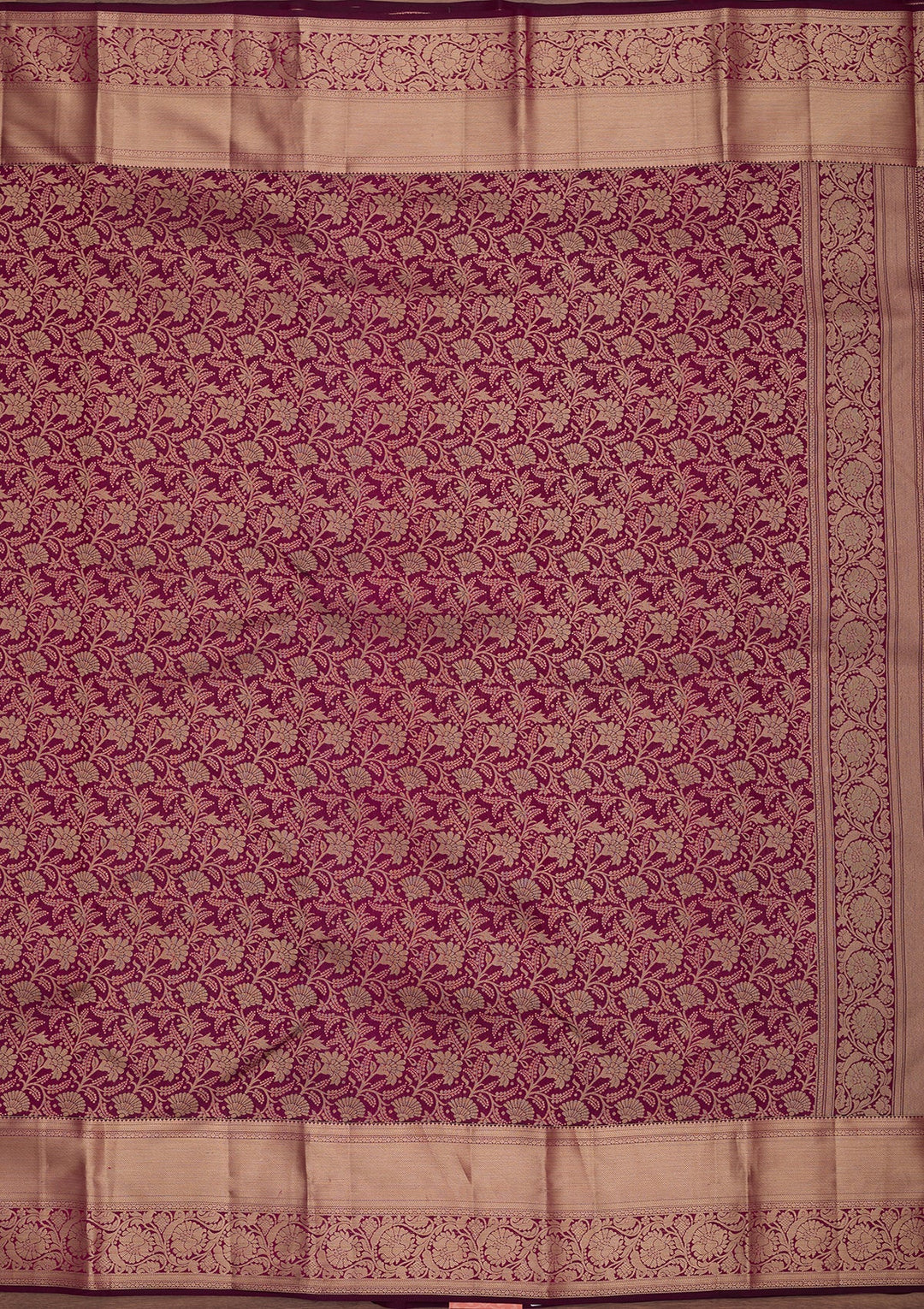 Wine Silk Jaal Saree With Matching Blouse Piece