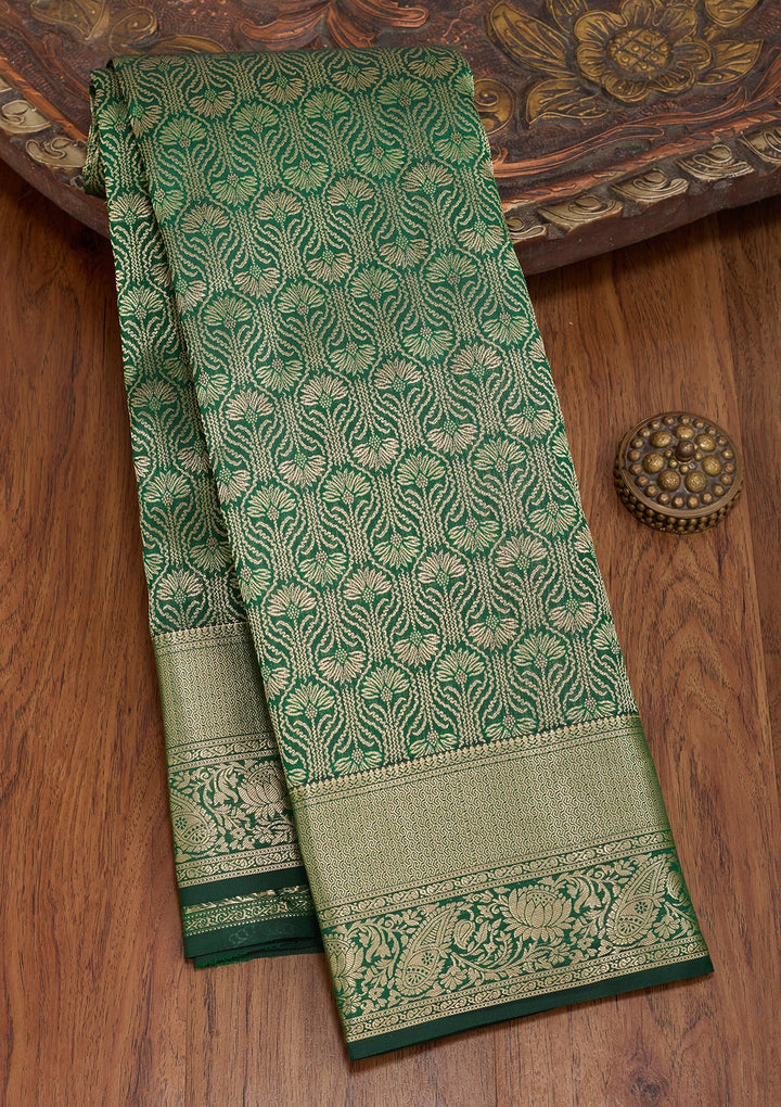 Bottle Green Kanjivaram Pure Silk Saree