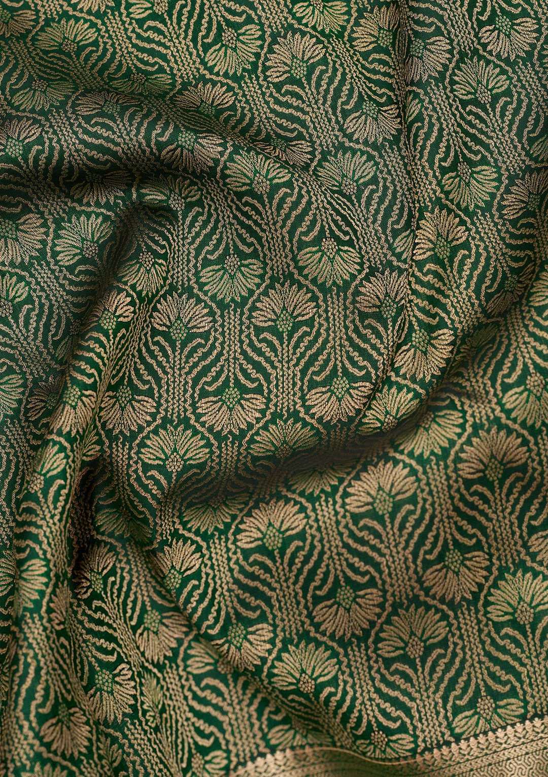 Bottle Green Kanjivaram Pure Silk Saree