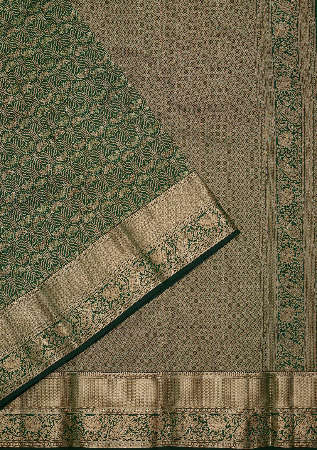 Bottle Green Kanjivaram Pure Silk Saree