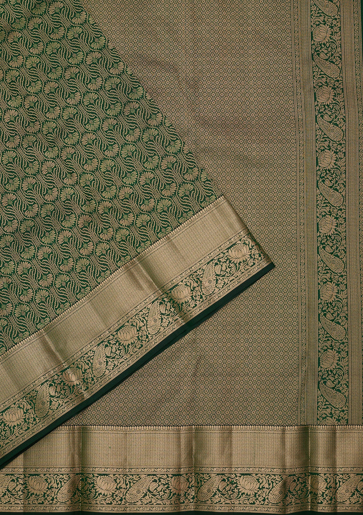 Bottle Green Kanjivaram Pure Silk Saree
