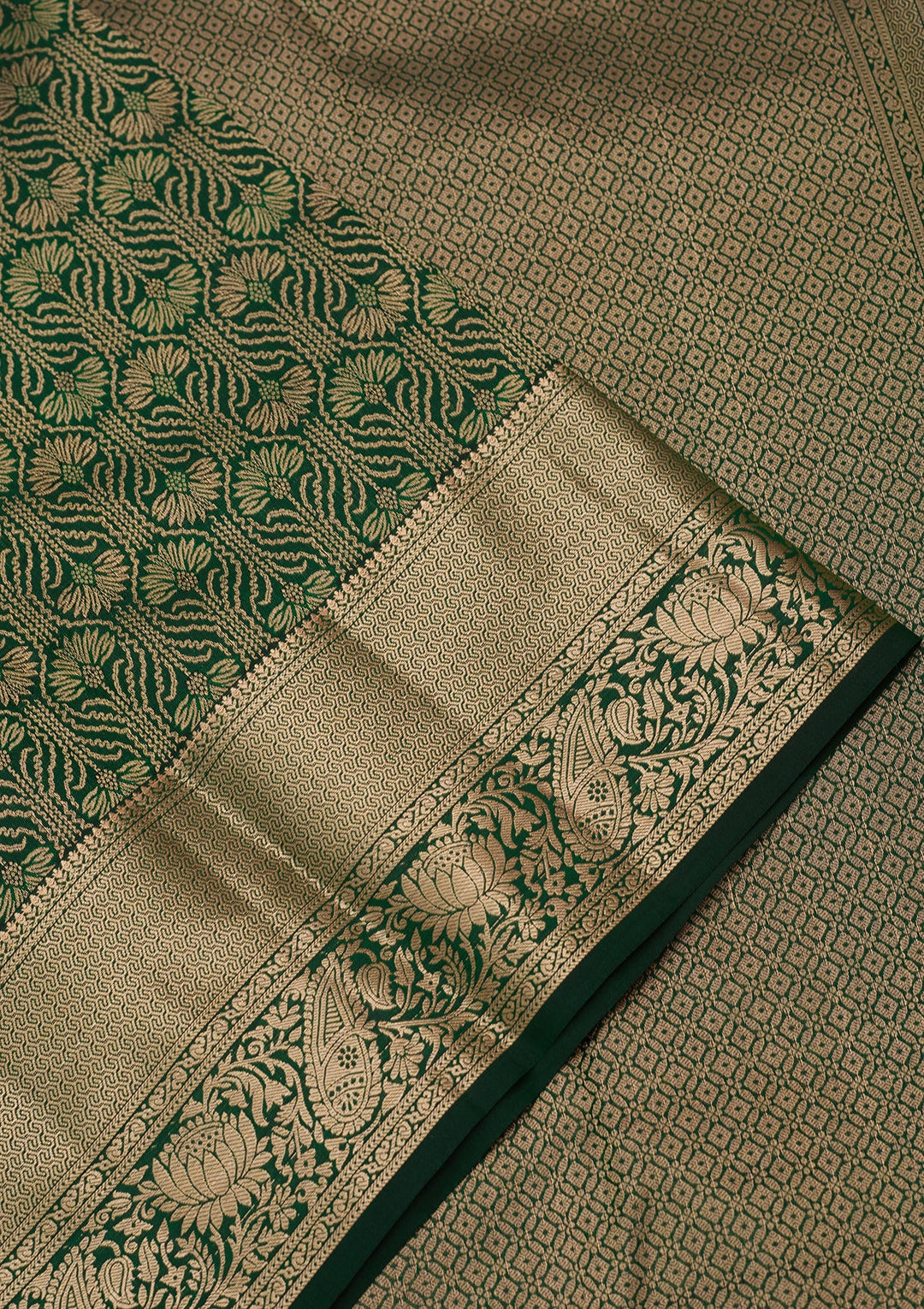 Bottle Green Kanjivaram Pure Silk Saree