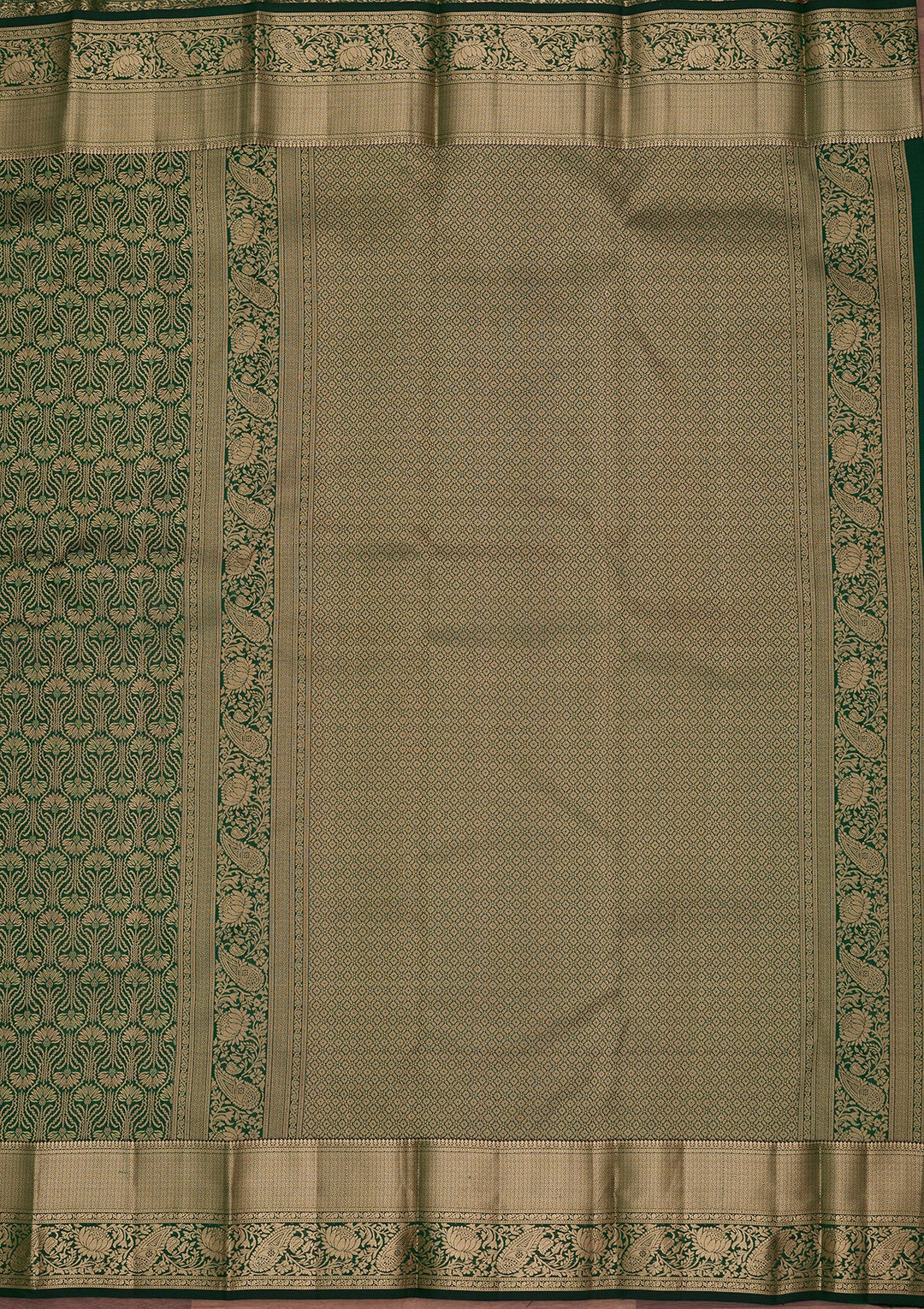 Bottle Green Kanjivaram Pure Silk Saree