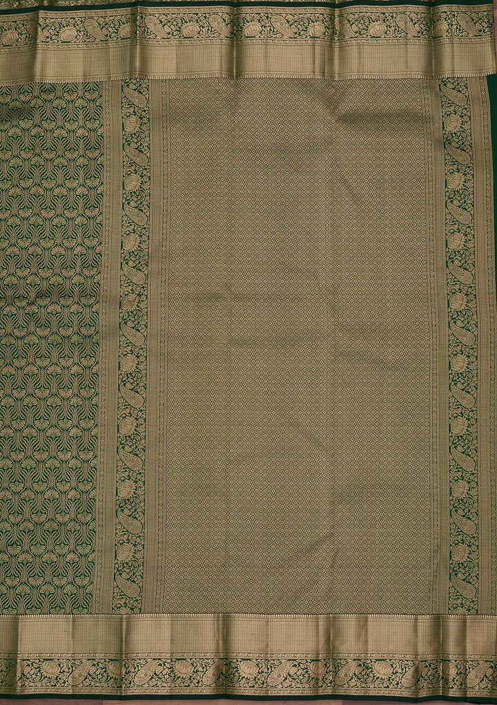 Bottle Green Kanjivaram Pure Silk Saree