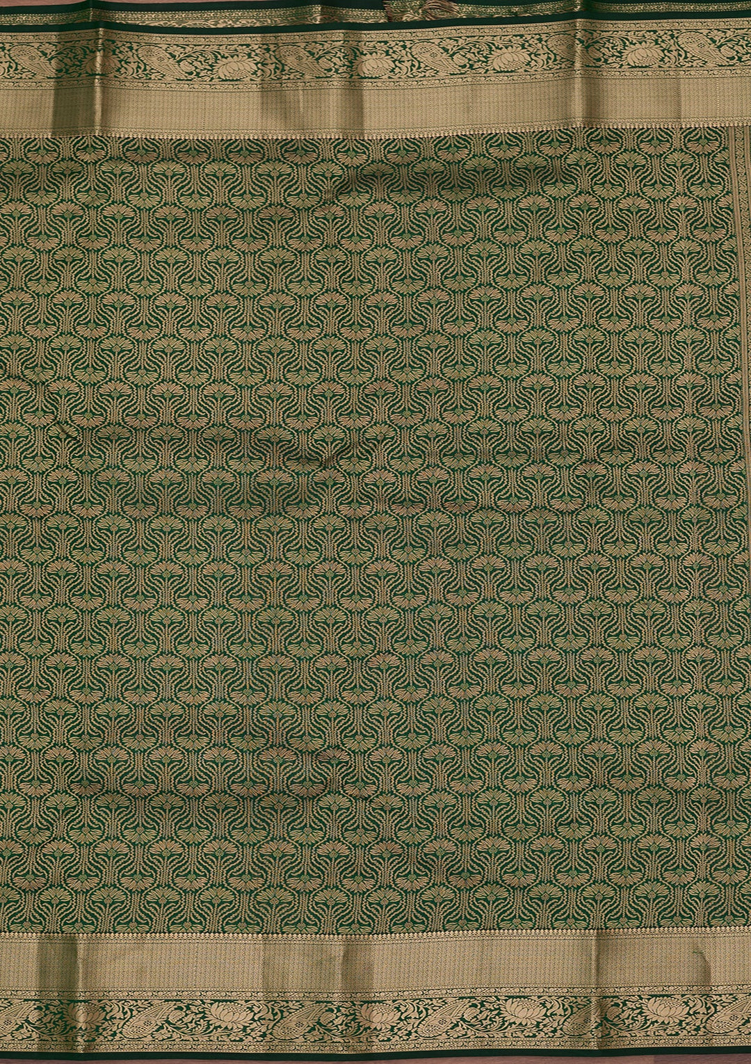 Bottle Green Kanjivaram Pure Silk Saree