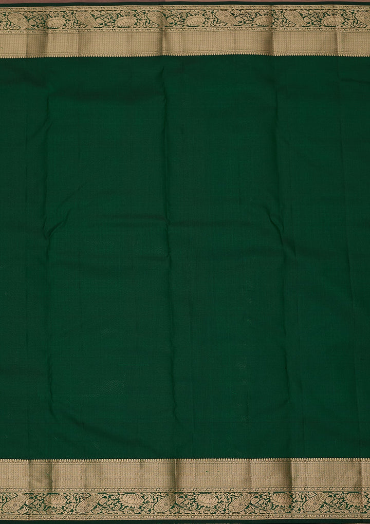 Bottle Green Kanjivaram Pure Silk Saree