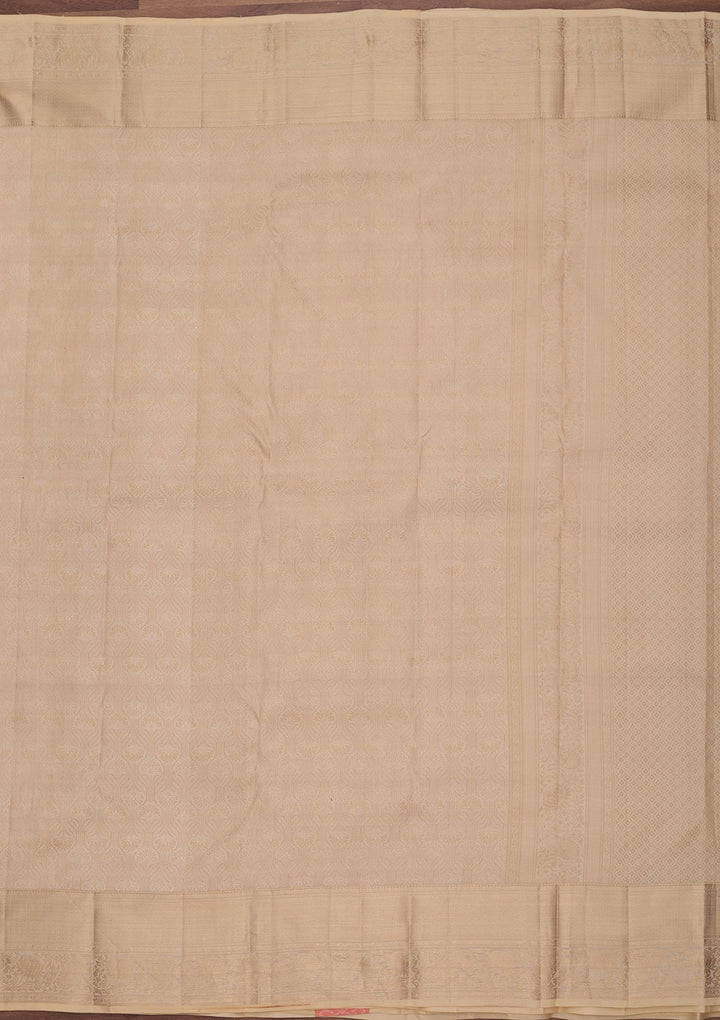 Cream Kanjivaram Pure Silk Saree