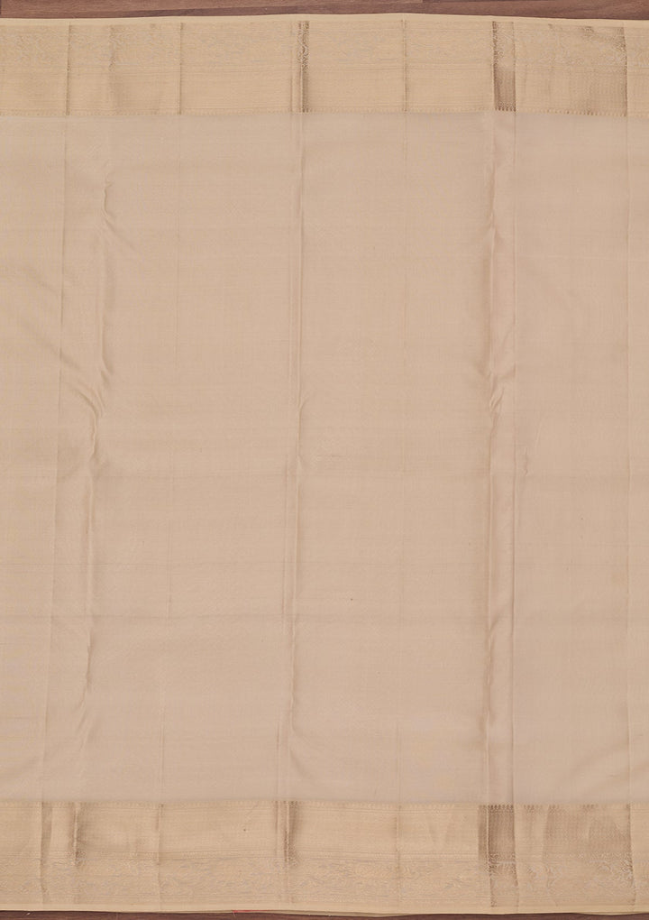 Cream Kanjivaram Pure Silk Saree