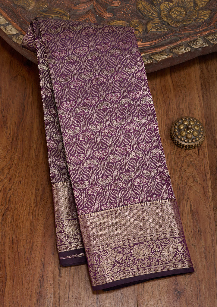 Purple Kanjivaram Pure Silk Saree