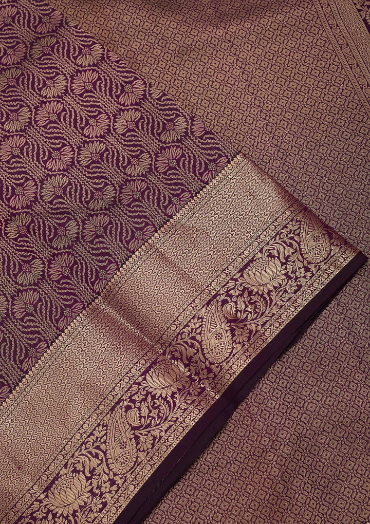 Purple Kanjivaram Pure Silk Saree