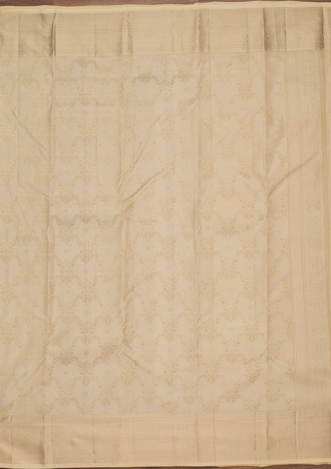 Cream Kanjivaram Pure Silk Saree