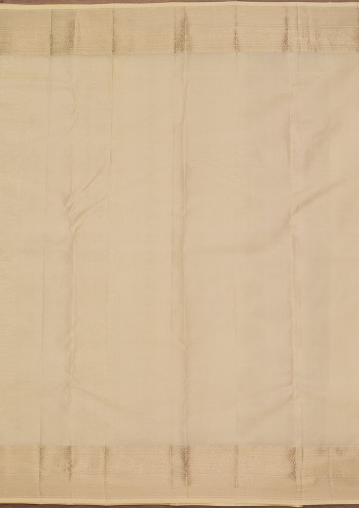 Cream Kanjivaram Pure Silk Saree