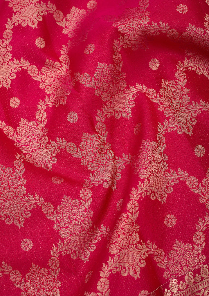 Rani Pink Kanjivaram Pure Silk Saree