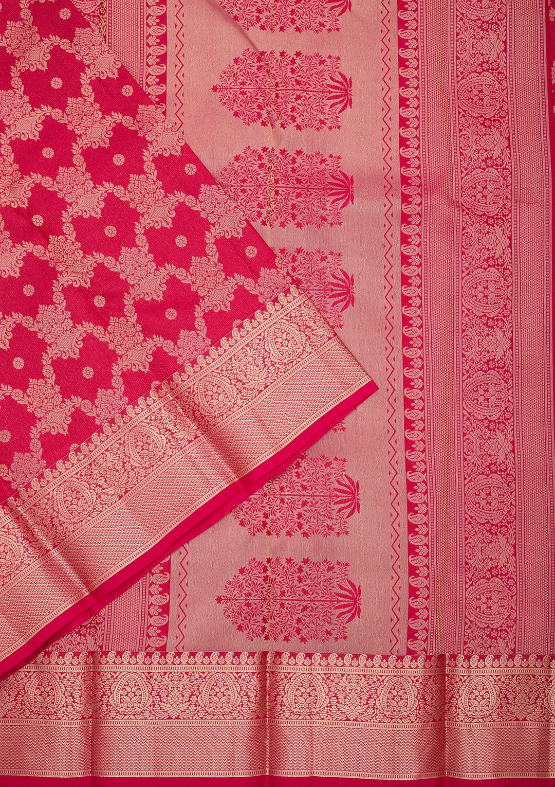 Rani Pink Kanjivaram Pure Silk Saree