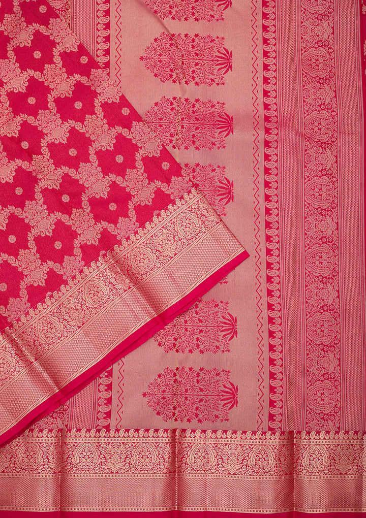 Rani Pink Kanjivaram Pure Silk Saree