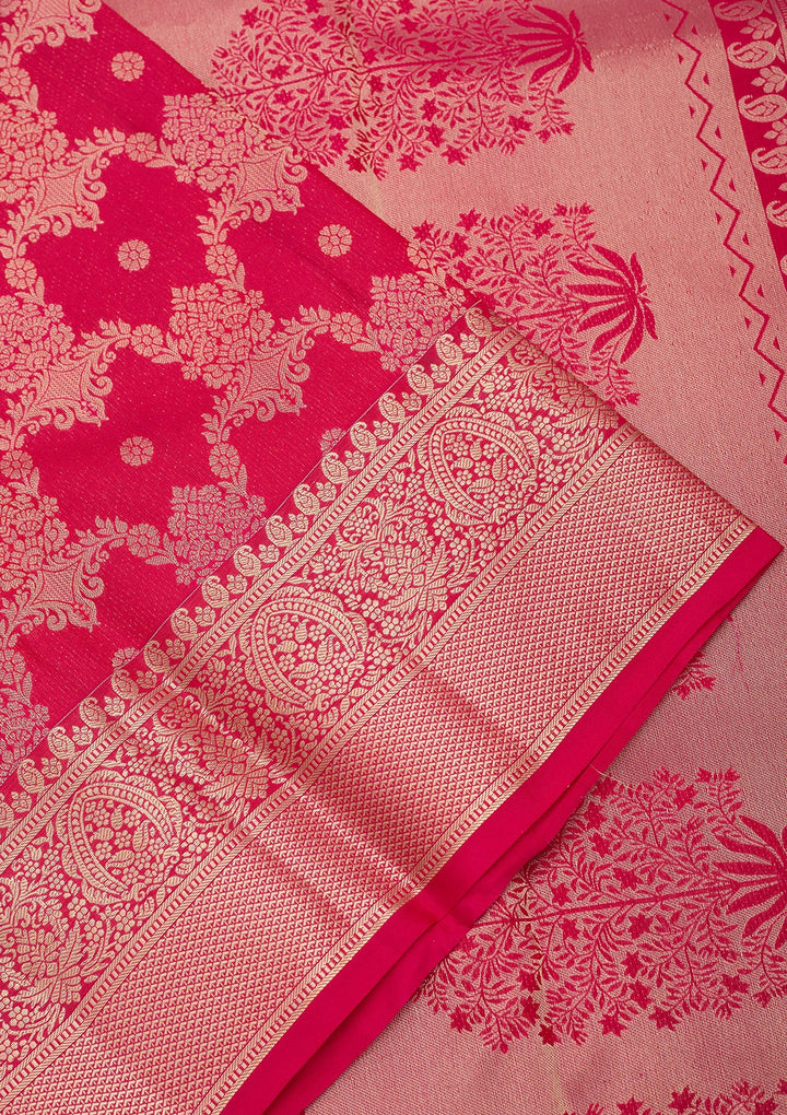 Rani Pink Kanjivaram Pure Silk Saree