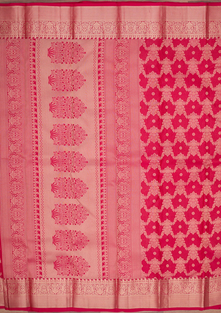 Rani Pink Kanjivaram Pure Silk Saree