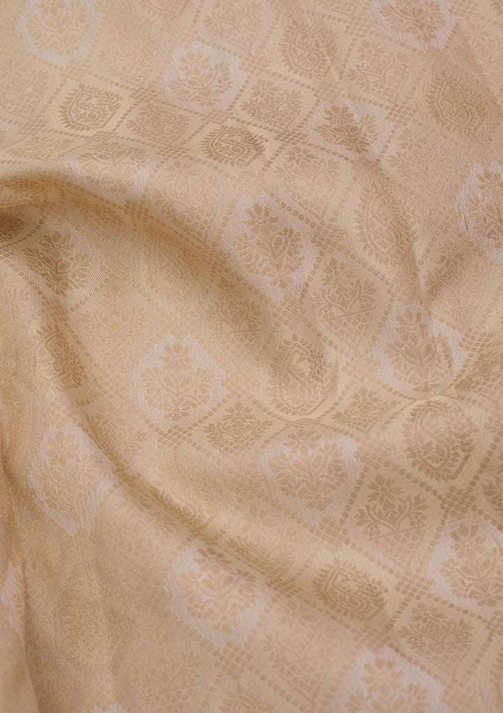 Cream Kanjivaram Pure Silk Saree