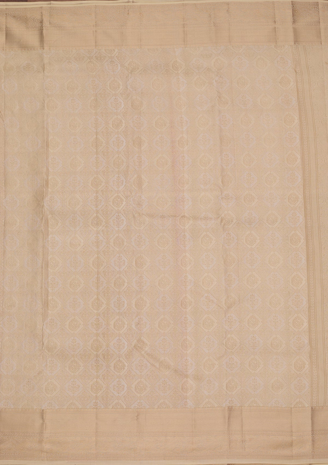 Cream Kanjivaram Pure Silk Saree