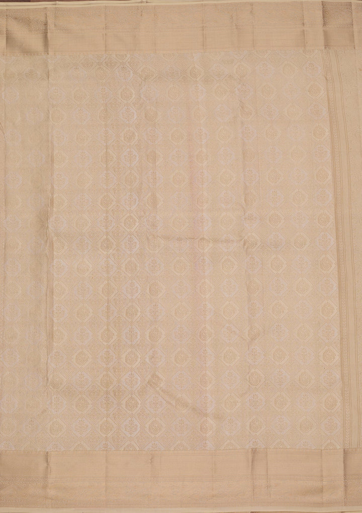 Cream Kanjivaram Pure Silk Saree