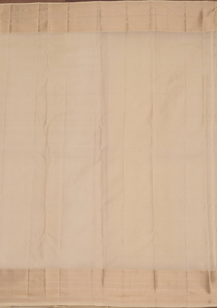 Cream Kanjivaram Pure Silk Saree