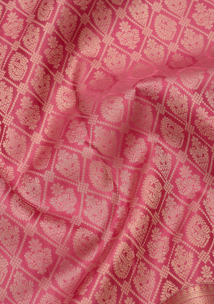 Onion Pink Kanjivaram Pure Silk Saree